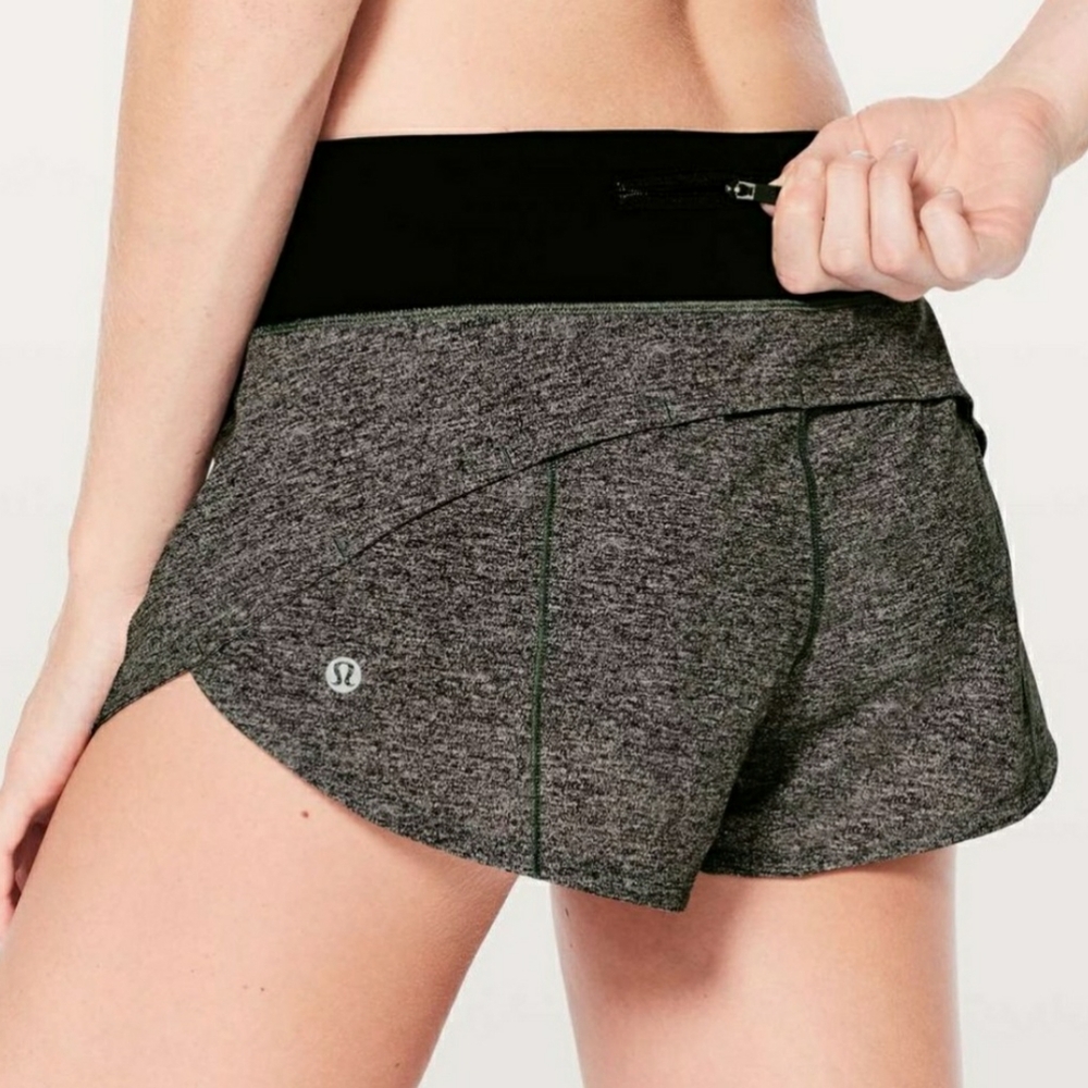 Lululemon SPEED UP Women's Black & Grey Athletic Shorts